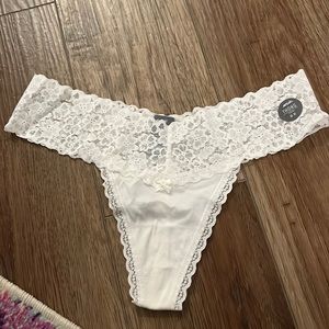 NWT White Lace Thong
